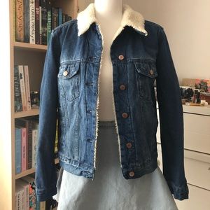 Denim Faux Shearling Lined Jacket